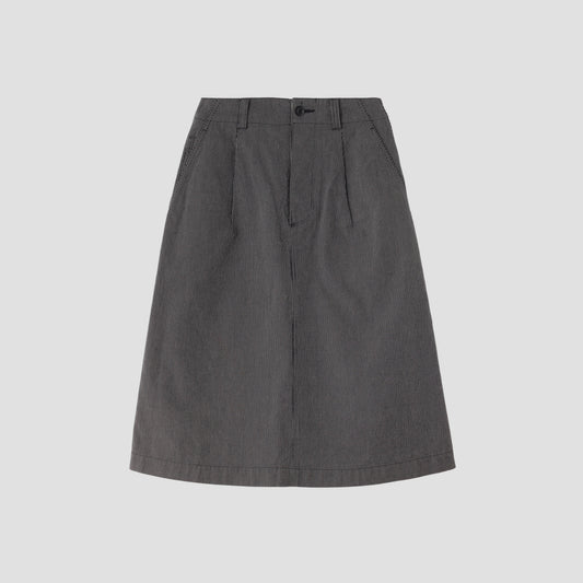 WORKWEAR STRIPE COTTON LINEN SKIRT