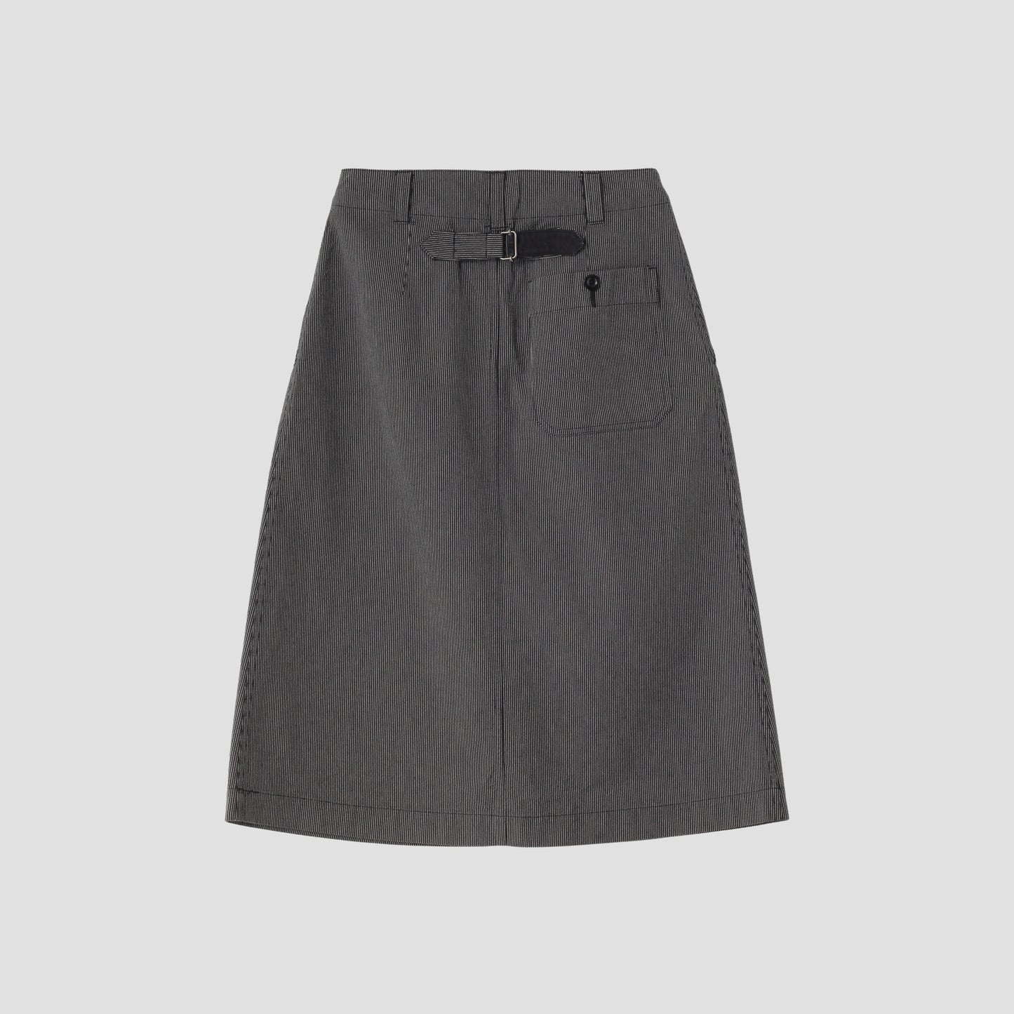 WORKWEAR STRIPE COTTON LINEN SKIRT