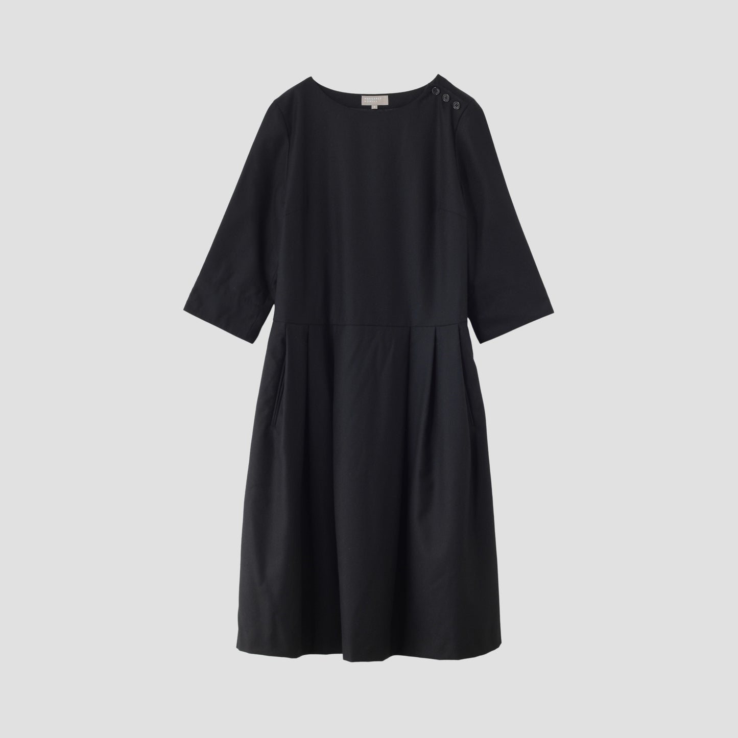 BLACK FLANNEL DRESS