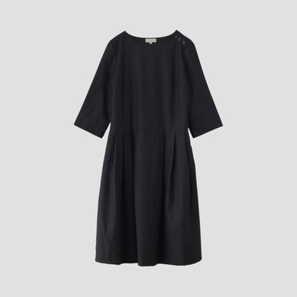 BLACK FLANNEL DRESS