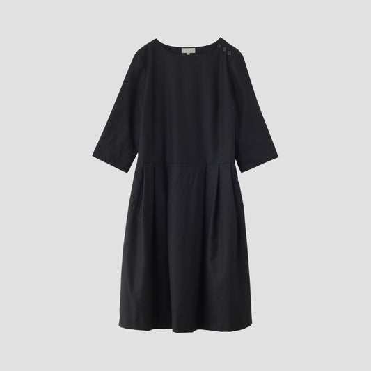 BLACK FLANNEL DRESS