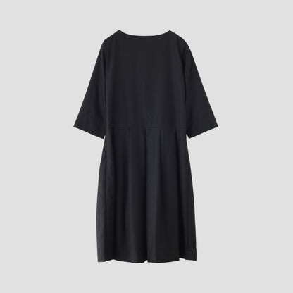 BLACK FLANNEL DRESS