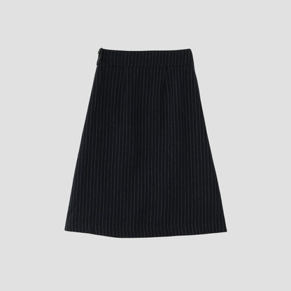BROKEN STRIPE WOOL SKIRT