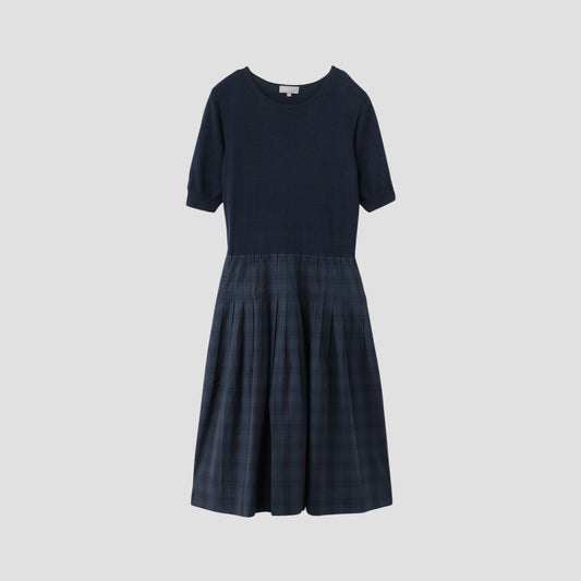 TARTAN POPLIN COTTON DRESS