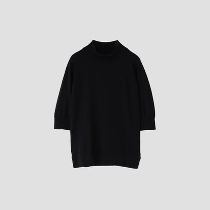 SHORT SLEEVE TURTLE NECK KNIT