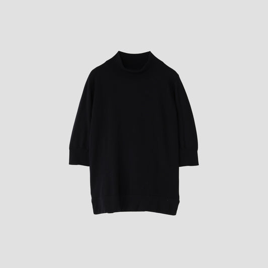 SHORT SLEEVE TURTLE NECK KNIT