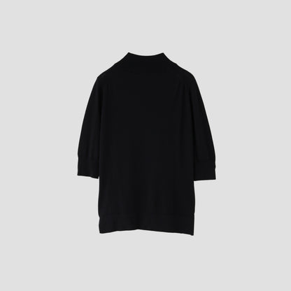 SHORT SLEEVE TURTLE NECK KNIT