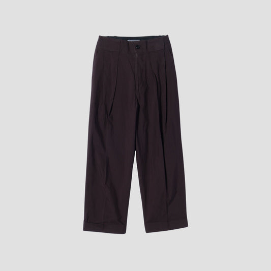 MATT COTTON SILK POPLIN TROUSERS