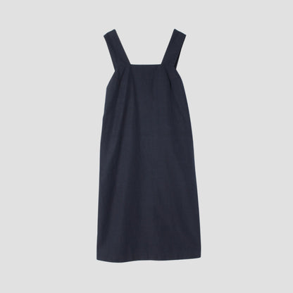COTTON LINEN SILK POPLIN DRESS