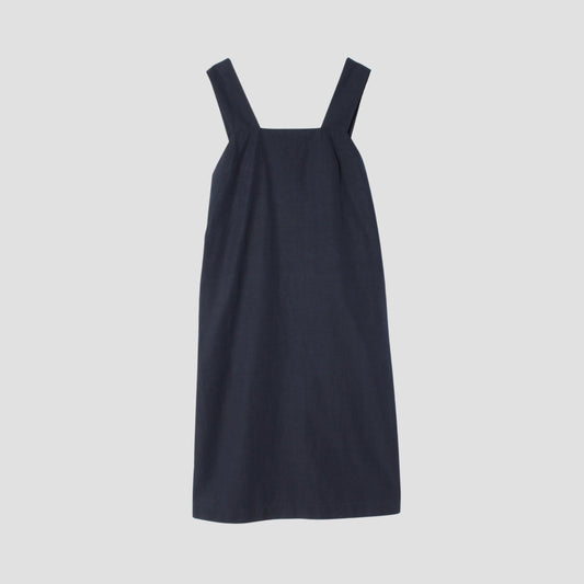 COTTON LINEN SILK POPLIN DRESS