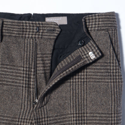 CHECK WOOL TROUSER TROUSERS
