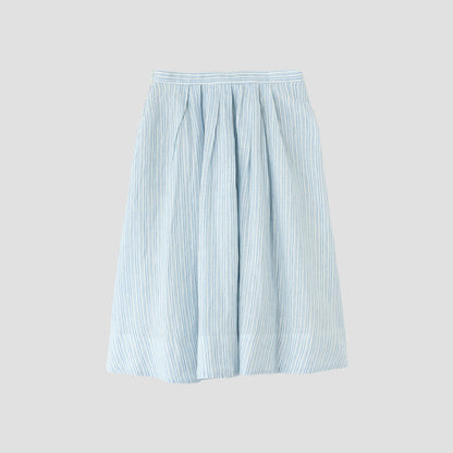 BLUE STRIPE LINEN SKIRT