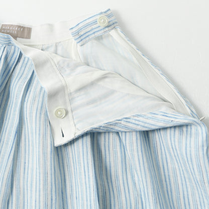 BLUE STRIPE LINEN SKIRT