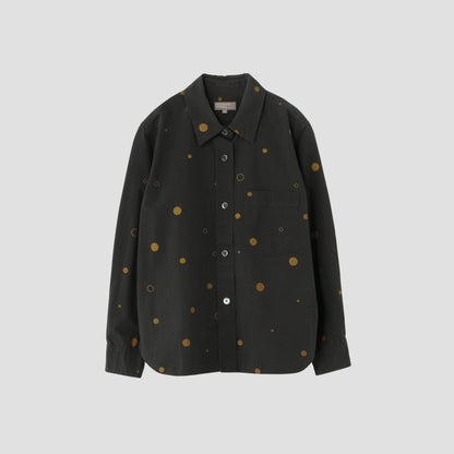 SPOT PRINT COTTON SILK SHIRT