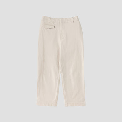 WASHED COTTON TWILL TROUSERS