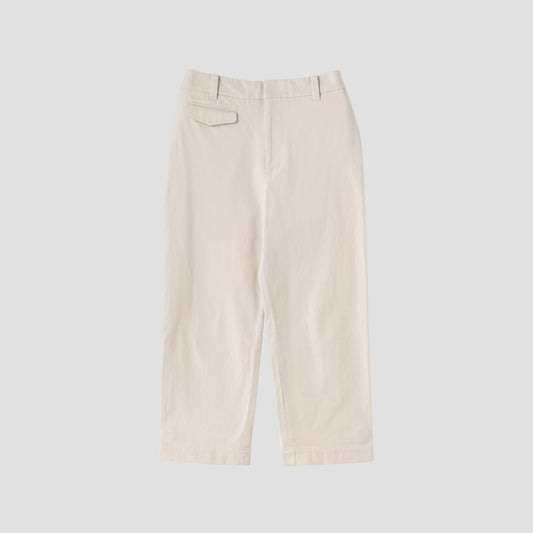 WASHED COTTON TWILL TROUSERS