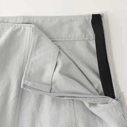 MELANGE COTTON POPLIN SKIRT