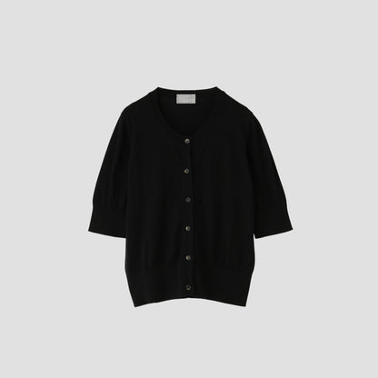 SEA ISLAND COTTON HIGH RIB CARDIGAN KNIT