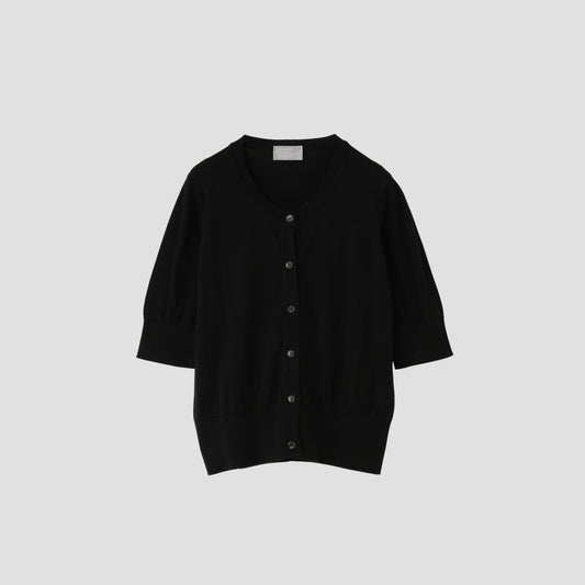 SEA ISLAND COTTON HIGH RIB CARDIGAN KNIT
