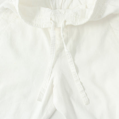 LINEN COTTON TWILL TROUSERS