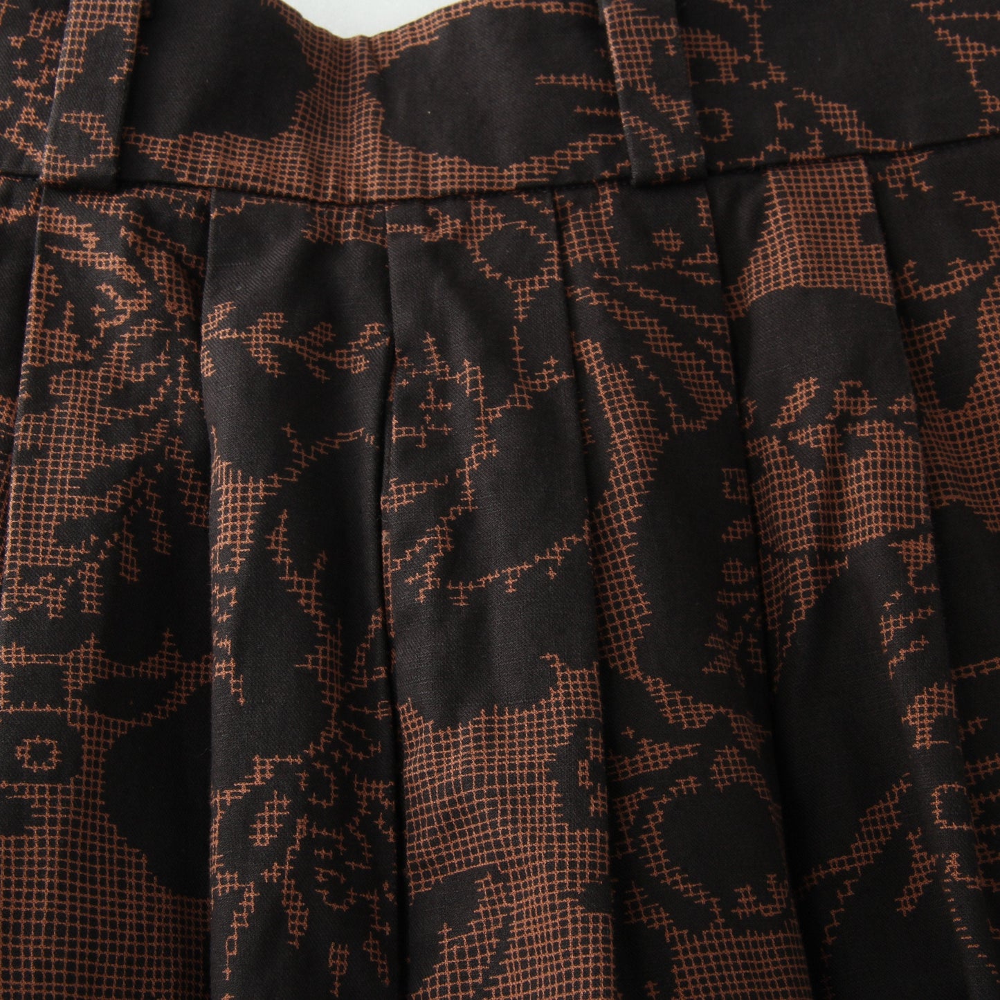 DAMASK COTTON LINEN TWILL SKIRT