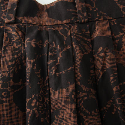 DAMASK COTTON LINEN TWILL SKIRT