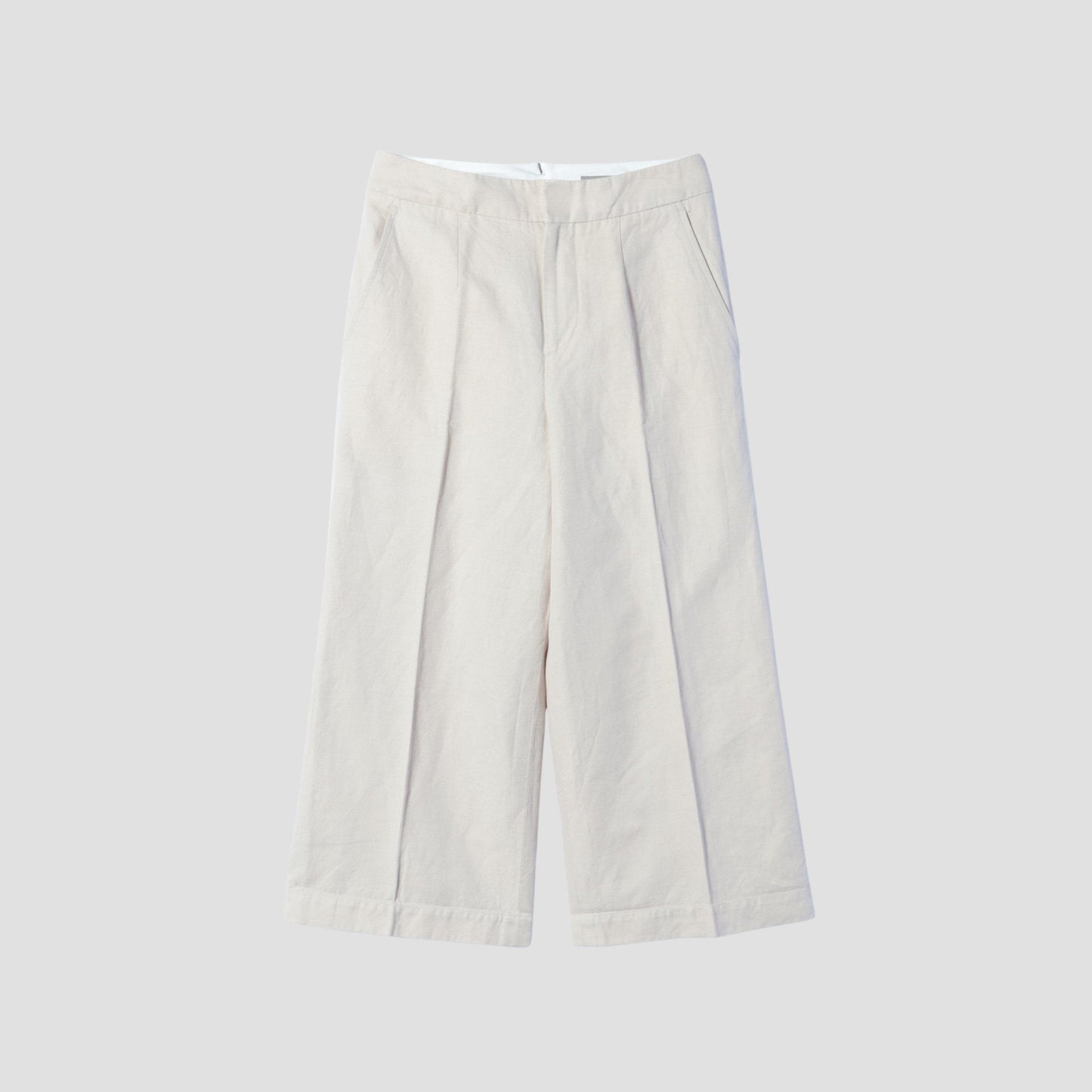COTTON LINEN TWILL TROUSERS