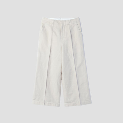 COTTON LINEN TWILL TROUSERS