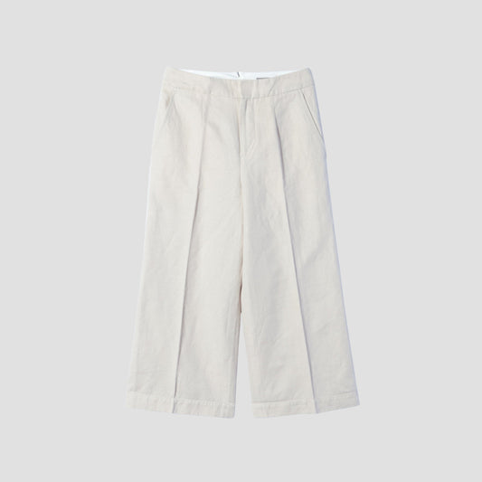 COTTON LINEN TWILL TROUSERS