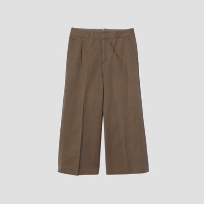 LINEN COTTON TWILL TROUSERS