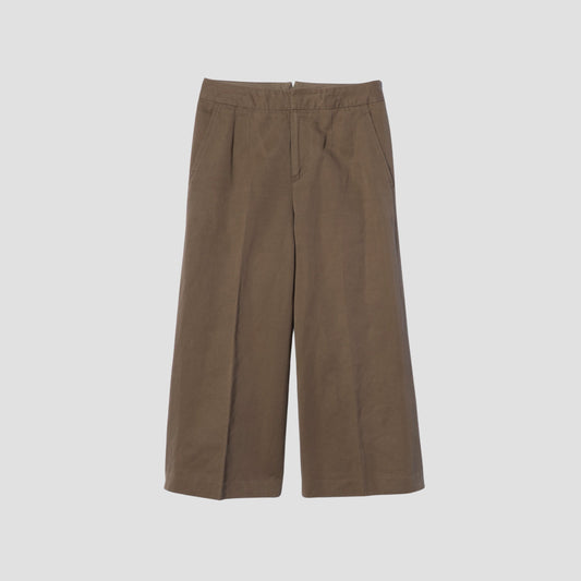 LINEN COTTON TWILL TROUSERS