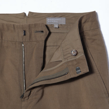 LINEN COTTON TWILL TROUSERS