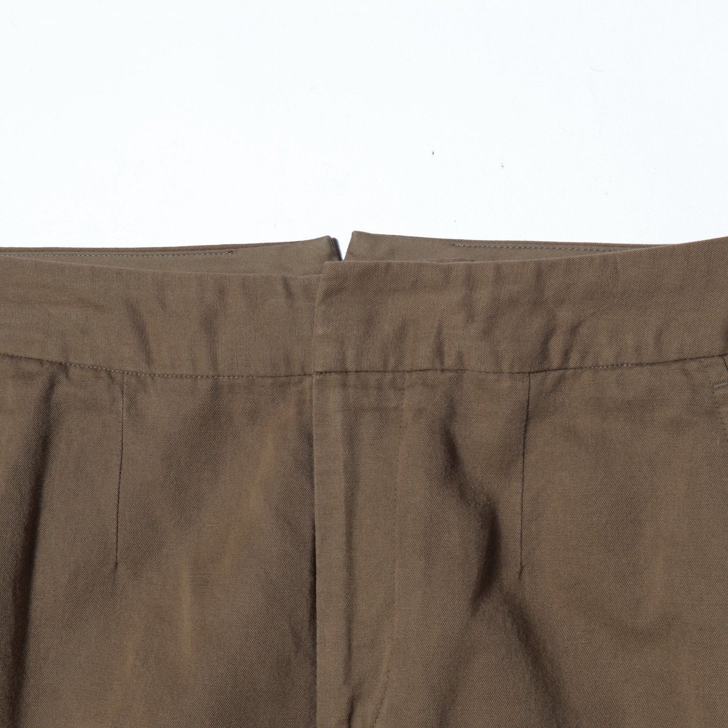 LINEN COTTON TWILL TROUSERS