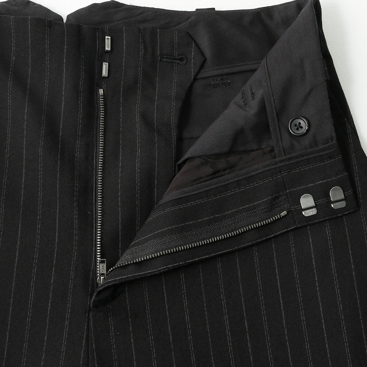 STRIPE WOOL PLAINWEAVE TROUSERS