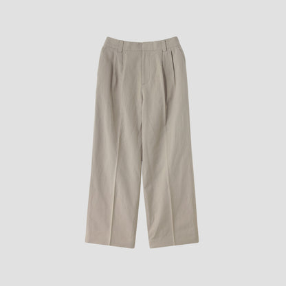 COTTON LINEN OXFORD TROUSERS
