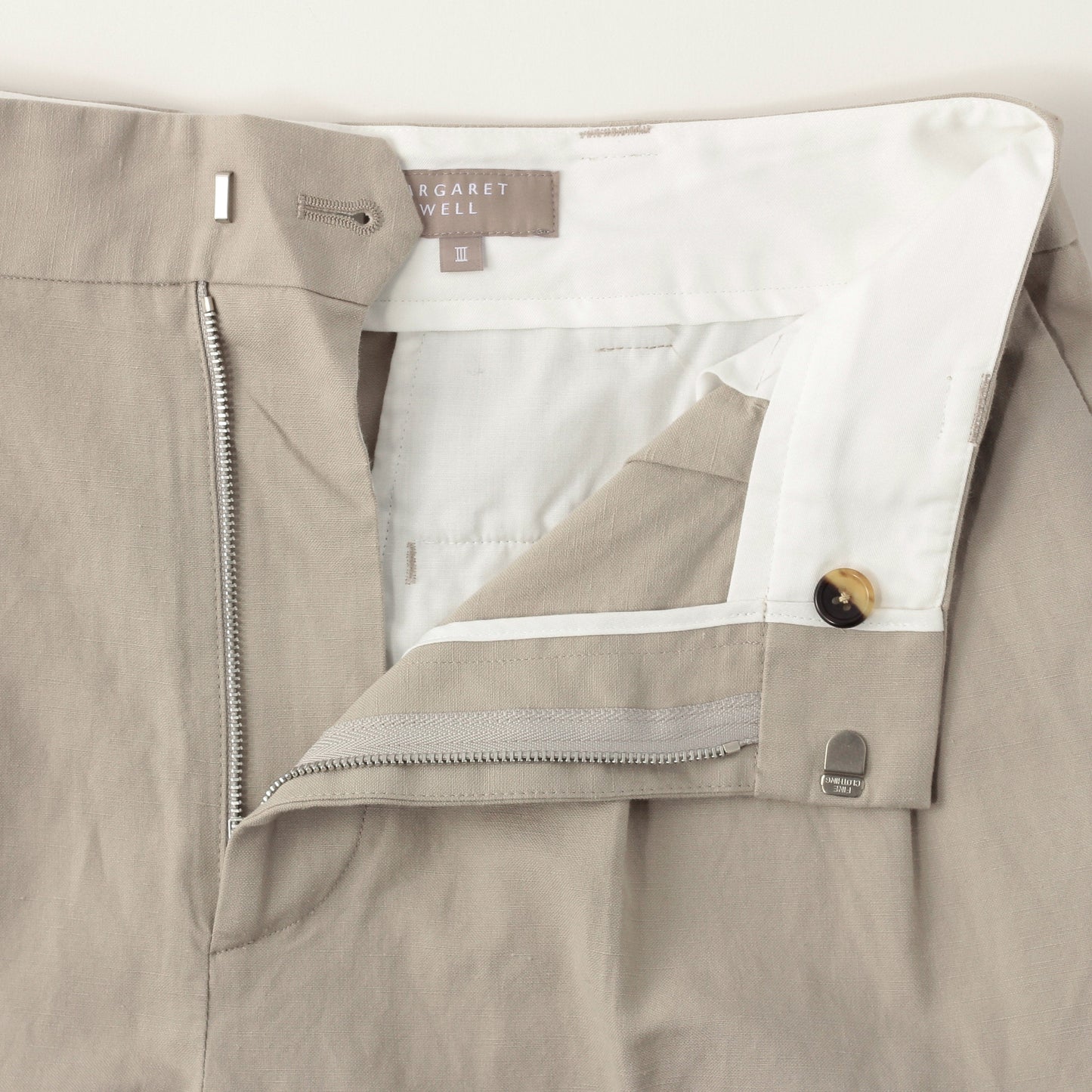 COTTON LINEN OXFORD TROUSERS