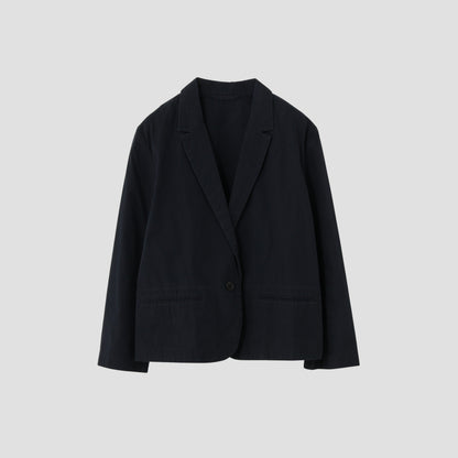 WASHED YARN DYE COTTON POPLIN JACKET