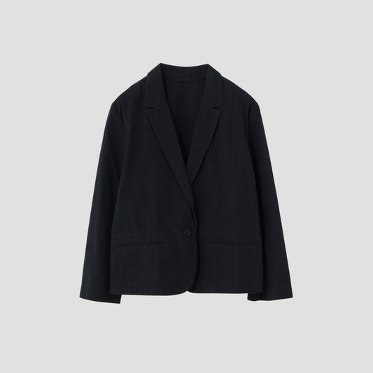 WASHED YARN DYE COTTON POPLIN JACKET