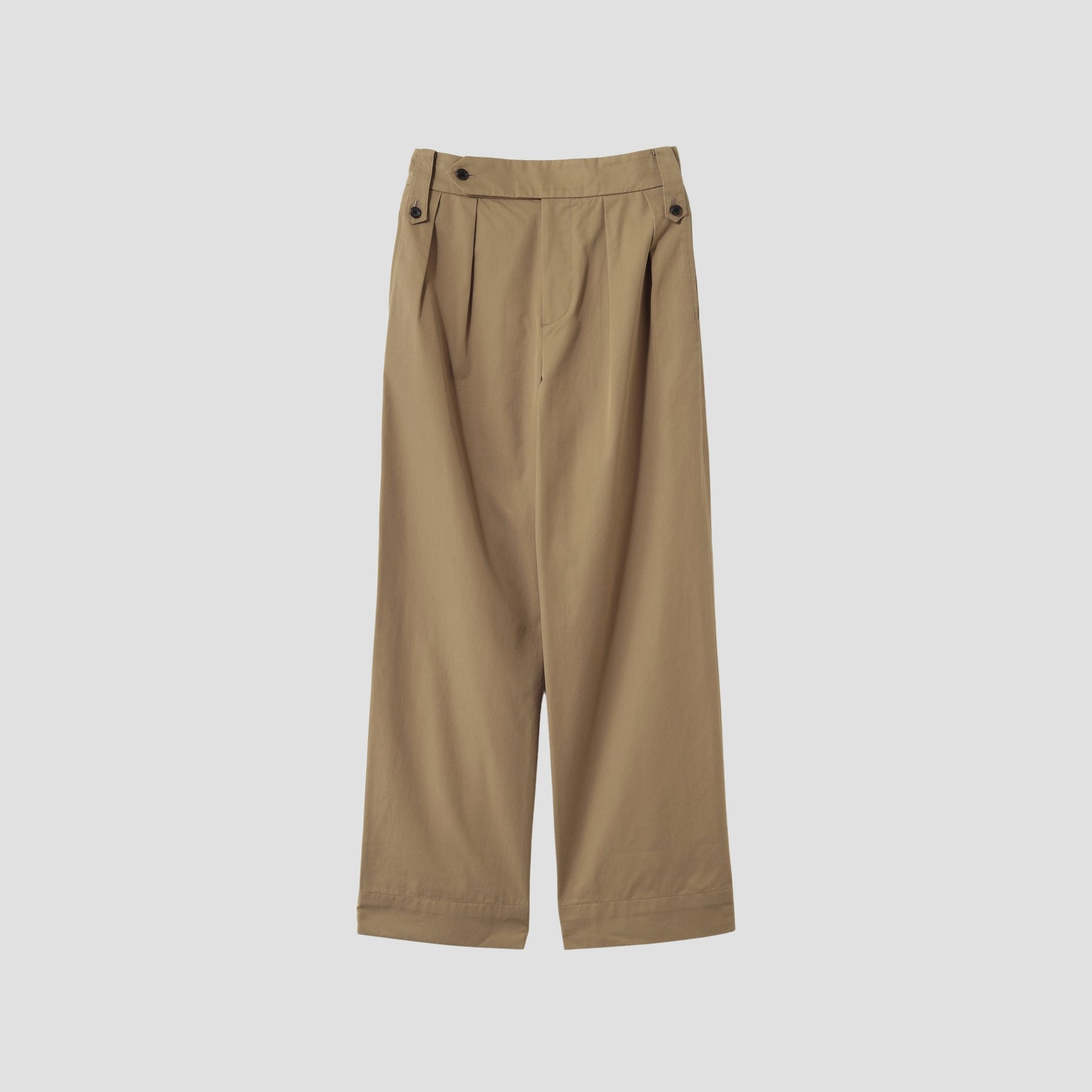 WORN COTTON GABARDINE TROUSERS