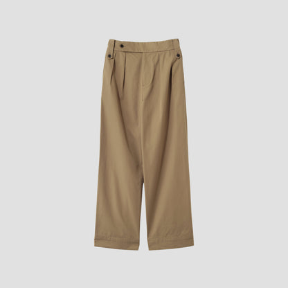 WORN COTTON GABARDINE TROUSERS