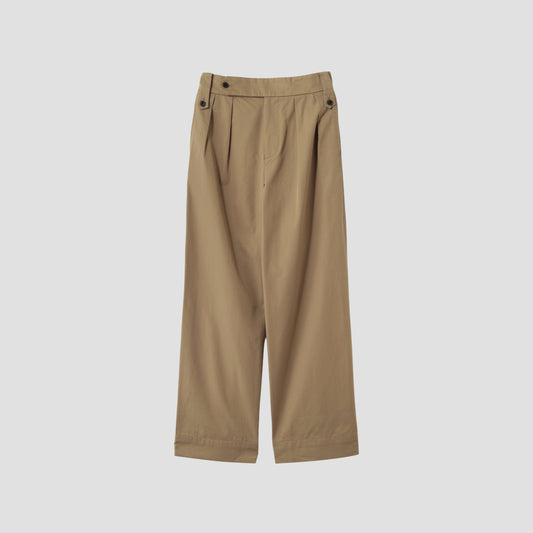 WORN COTTON GABARDINE TROUSERS