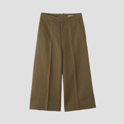 LINEN COTTON TWILL TROUSERS