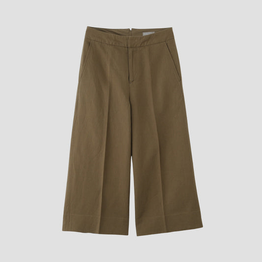 LINEN COTTON TWILL TROUSERS