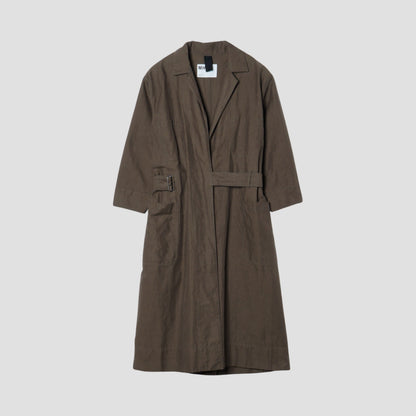 COTTON LINEN TWILL DRESS