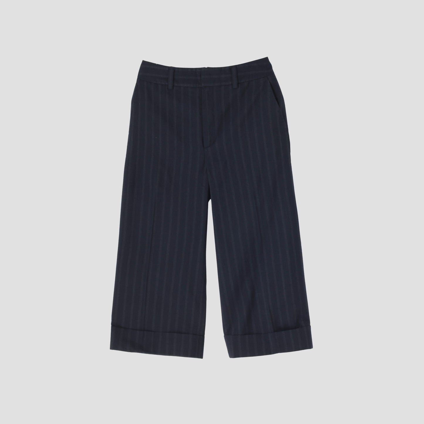 WIDE STRIPE WOOL TROUSERS