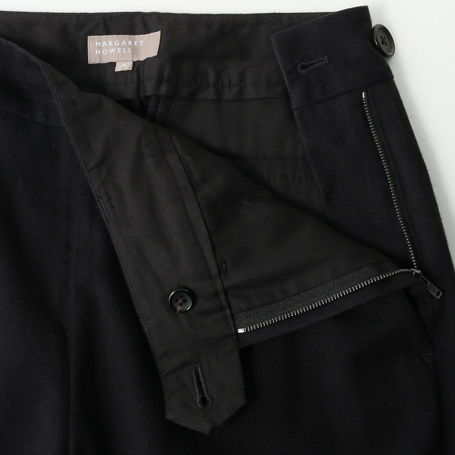 BRUSHED COTTON WOOL TROUSERS