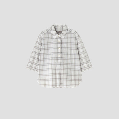 COTTON LINEN CHECK SHIRT