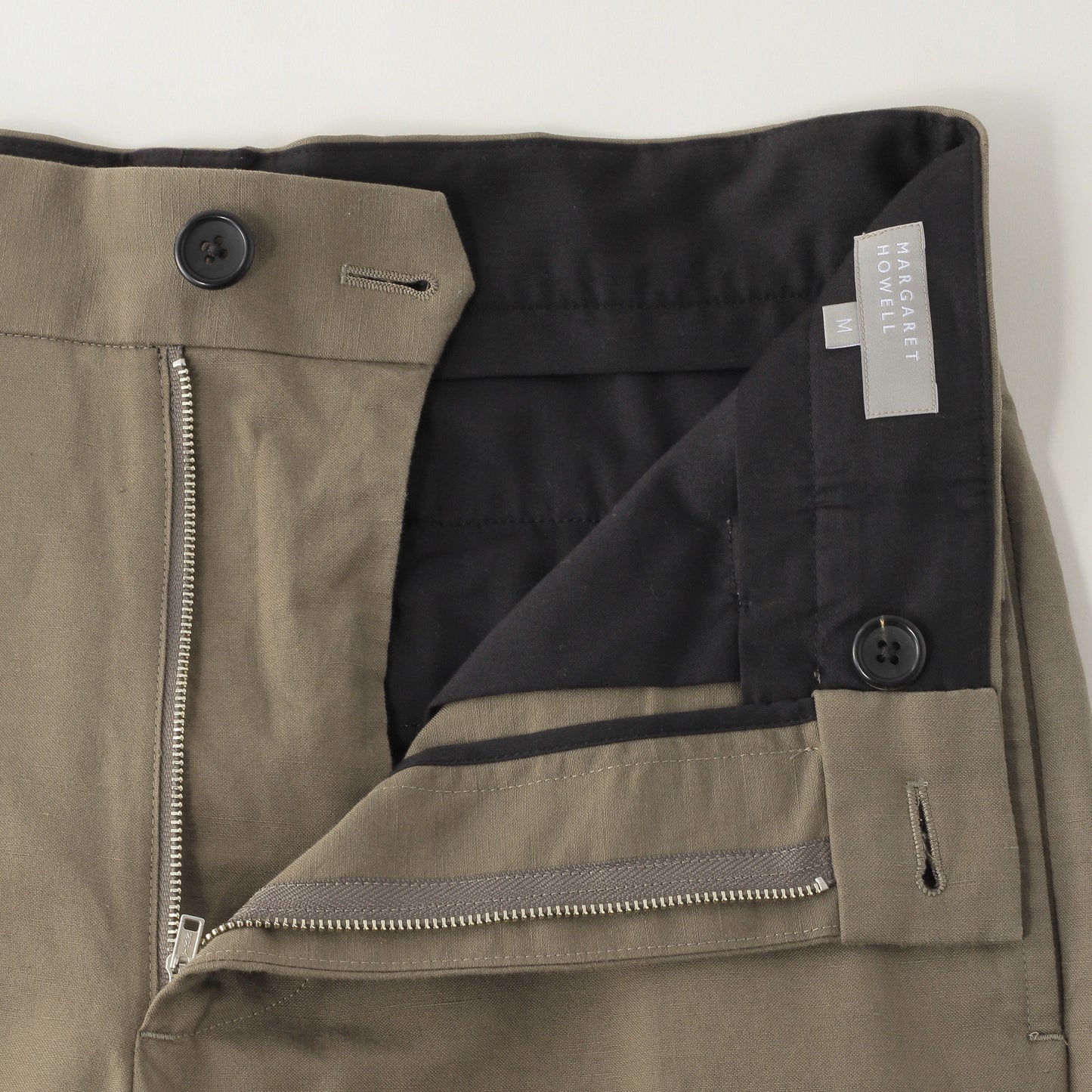 COTTON LINEN OXFORD TROUSERS