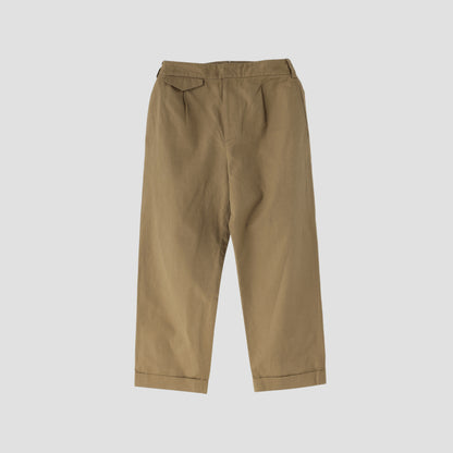 COTTON LINEN PLAIN WEAVE TROUSERS