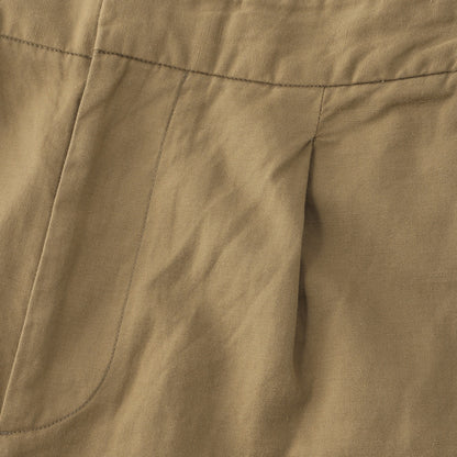 COTTON LINEN PLAIN WEAVE TROUSERS